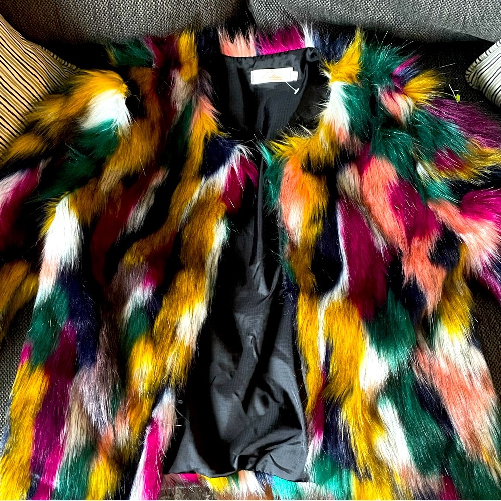 Multicolor Faux Fur Jacket